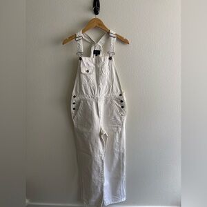 White Denim Overalls